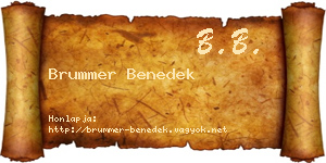 Brummer Benedek névjegykártya