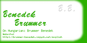 benedek brummer business card